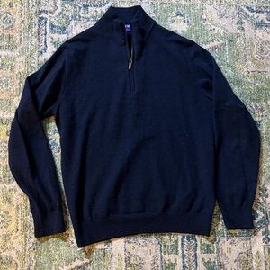Dalmine Men's Navy Half-Zip Sweater